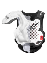 Alpinestars Tech-Air® MX System, Motocross Airbag Vest, White and Black, CE Certified off-road protection showing deployed airbag bladder overlay