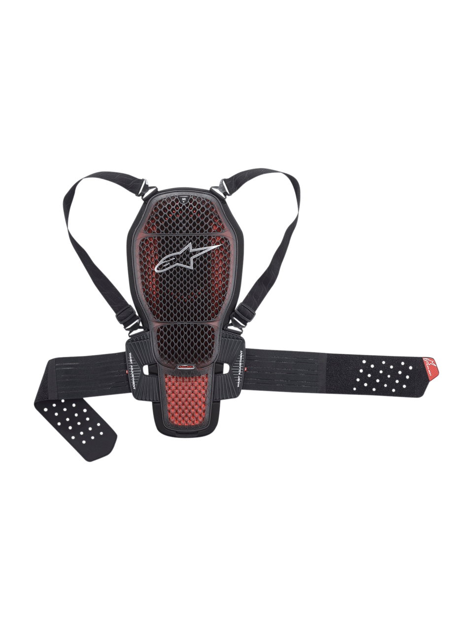 Alpinestars Nucleon KR-1 Cell Back Protector - Motorcycle - Black and red - Full protector and strap view