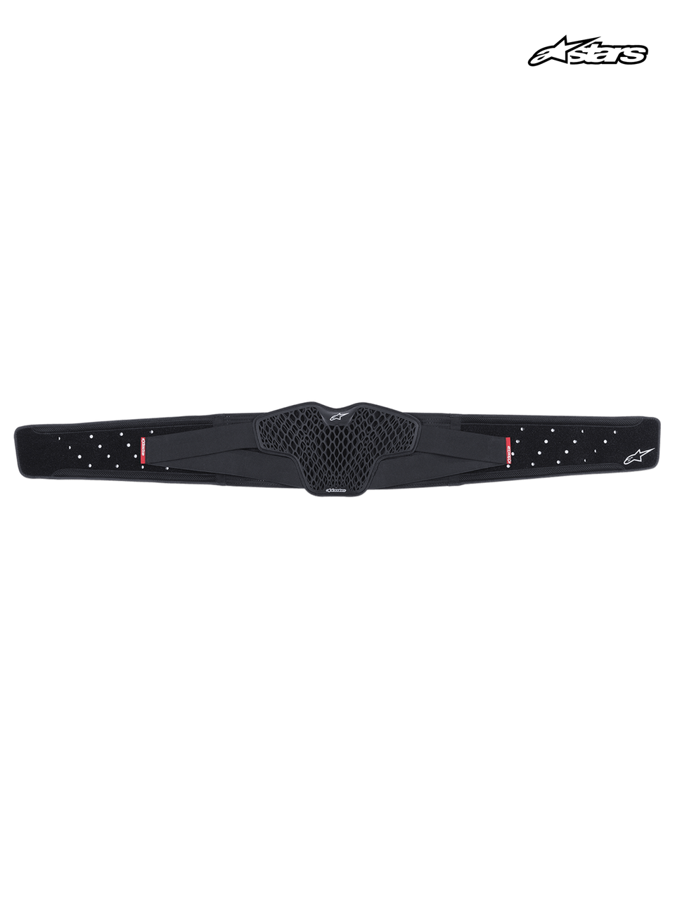 Alpinestars Sequence Kidney Belt, off-road and enduro motorcycle kidney belt, black, featuring a flexible TPR cell structure and perforated waist straps for enhanced ventilation