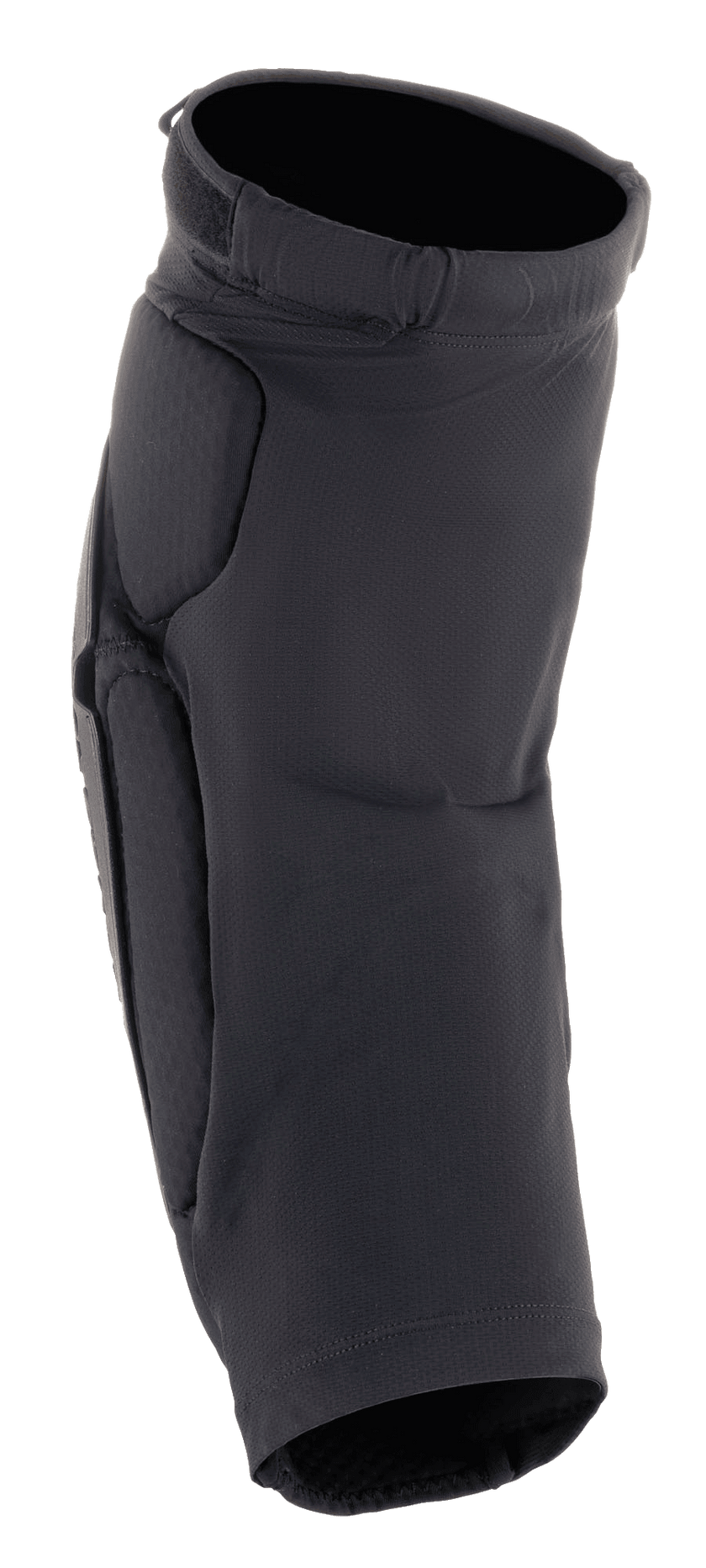 Alpinestars Bionic Flex Knee Protector, Motorcycle Knee Guard, Black, featuring a breathable stretch mesh sleeve, slip-on design with integrated impact padding and elasticated top strap for off-road riding