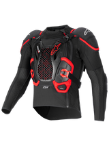 Alpinestars Tech-Air Off-Road System, motorcycle off-road airbag and protection jacket, Black and Red, textile construction with integrated Nucleon CELL chest and back protection