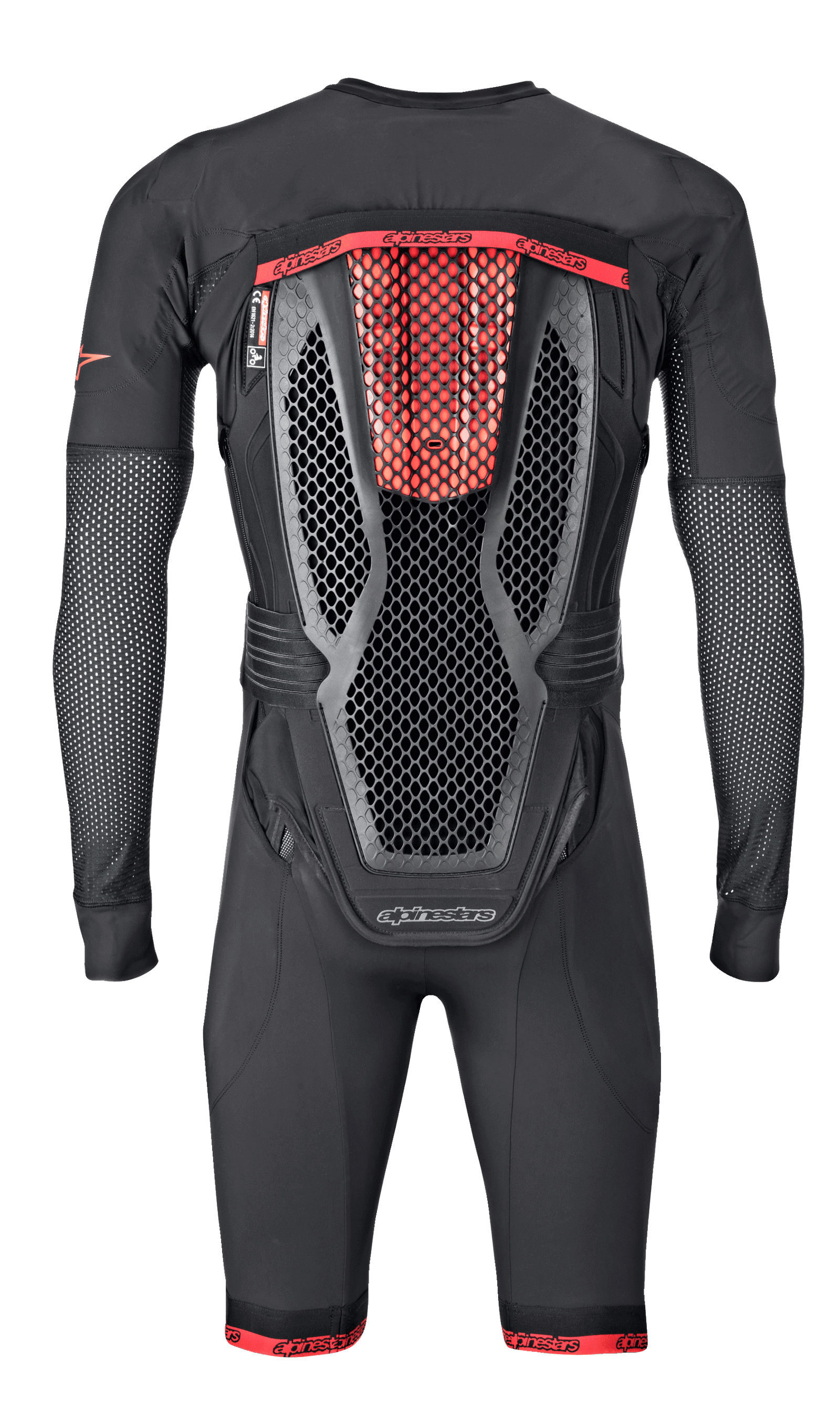 Alpinestars Tech-Air 10 Race Airbag System, motorcycle racing protection for men, black and red, honeycomb back protector.