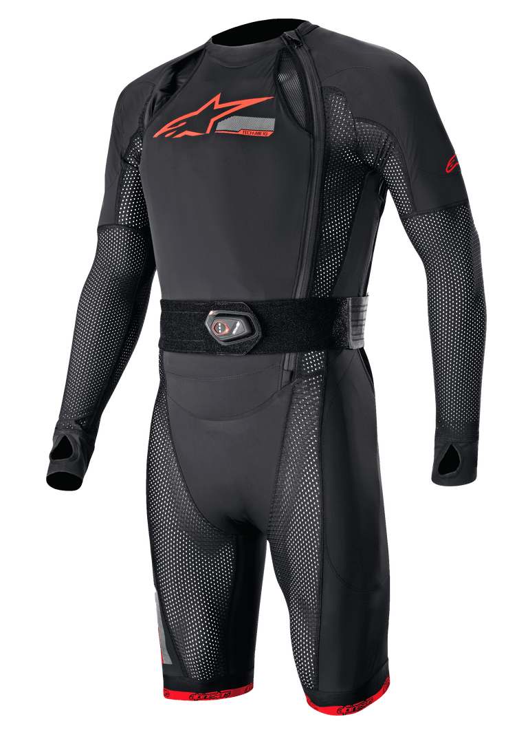 Alpinestars Tech-Air® 10 Race Airbag System, Black and Red motorcycle racing protection with breathable mesh panels.