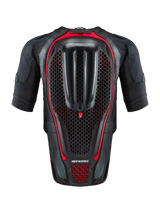 Alpinestars Tech-Air® 7X System, Autonomous Motorcycle Airbag Vest, Black and Red, rear view showing the integrated honeycomb back protector and ventilated mesh construction for track and road riding.