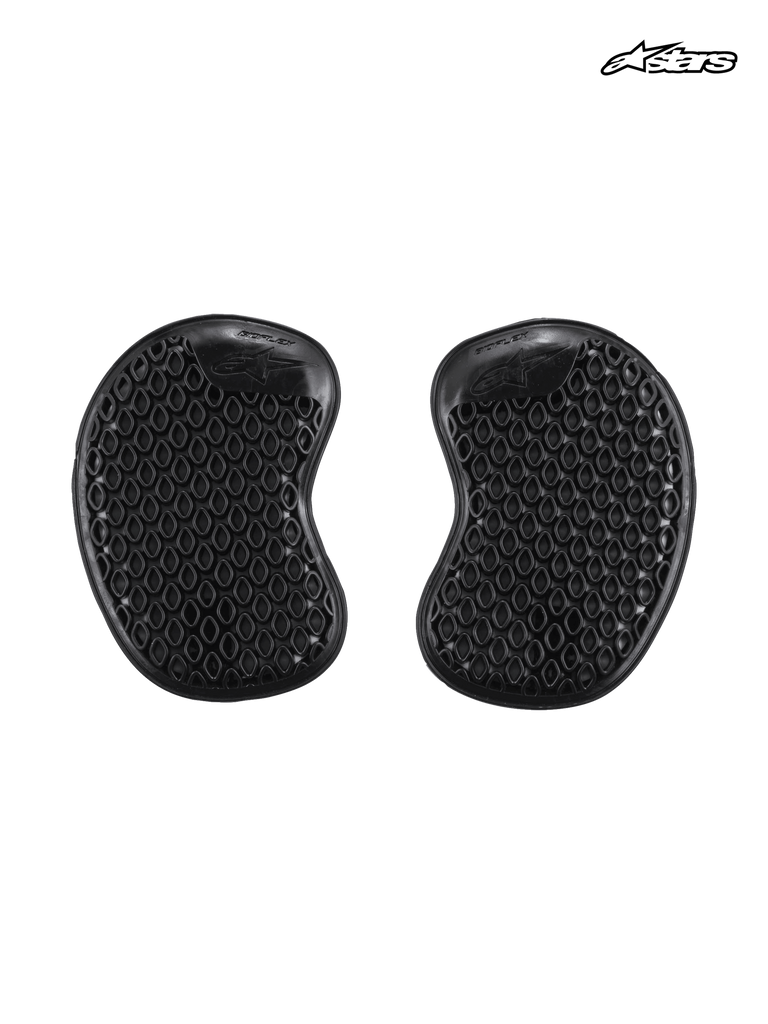 Alpinestars Bioflex Hip Protectors, motorcycle hip armor inserts, black, lightweight slim design with vented cell structure for maximum airflow and ergonomic comfort