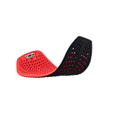 Alpinestars Nucleon Plasma Full Back Protector Insert, Red and Black, flexible curved position showcasing cellular perforated design, wavy impact-absorbing structure, breathable motorcycle protection gear