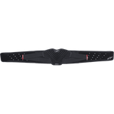 Alpinestars Youth Sequence Kidney Belt, Black, featuring a central honeycomb TPR CELL ventilation panel, perforated elastic straps with red labels and white Alpinestars logos, ergonomic lumbar support for youth motocross riders