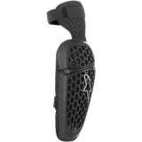 Alpinestars Youth Bionic Plus Elbow Protector, Black, honeycomb pattern outer shell with white Astar logo, dual strap closure system, ergonomic youth motocross and off-road protection