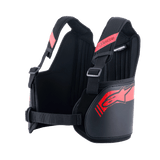 Alpinestars Youth Bionic Rib Support, Black and Red, Karting Rib Protector, featuring adjustable 3D mesh shoulder straps, hardshell side panels with red star logo, and adjustable waist strap for a secure fit