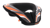 Alpinestars Youth Sequence Neck Roll, Motocross and MTB Neck Brace, Black Anthracite and Orange, padded U-shape design with extended tail for stability, protective gear for youth riders, featuring white Alpinestars logo