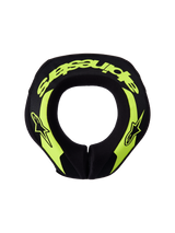 Alpinestars Youth Sequence Neck Roll, kids' motocross neck protector, ergonomic yellow fluo and black protective padding.