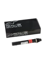 Alpinestars Tech-Air® 3 V2 Airbag System Replacement Canister, Tech-Air Type III Inflator Kit, single black argon-charged canister with white label and red warning band, shown with black branded packaging, essential maintenance hardware for motorcycle airbags