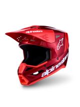 Alpinestars SM3 Radium Helmet ECE06, Red and White Motocross Racing Helmet, ECE 2206 certified thermo-injected shell.