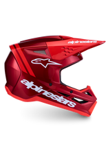 Alpinestars SM3 Radium Helmet ECE06, red and white motocross helmet with advanced ventilation and impact protection