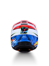 Alpinestars SM3 Falcon Youth Helmet, Red White and Blue motocross helmet, ECE 2206 certified with rear boxing falcon graphic.