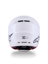 Alpinestars S-M7 Solid Helmet ECE 22.06, Motocross Helmet, White Glossy, aerodynamic multi-layer composite shell, featuring a 20-port ventilation system and adjustable visor, sleek off-road racing design