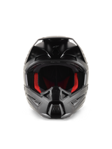 Alpinestars S-M5 Solid Helmet, Motocross Helmet, Black Matte, front view featuring red interior padding, sculpted chin bar with ventilation ports, and protective visor for off-road racing