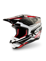 Alpinestars S-M5 Action 2 Helmet, motocross helmet in black, white and bright red glossy, side view