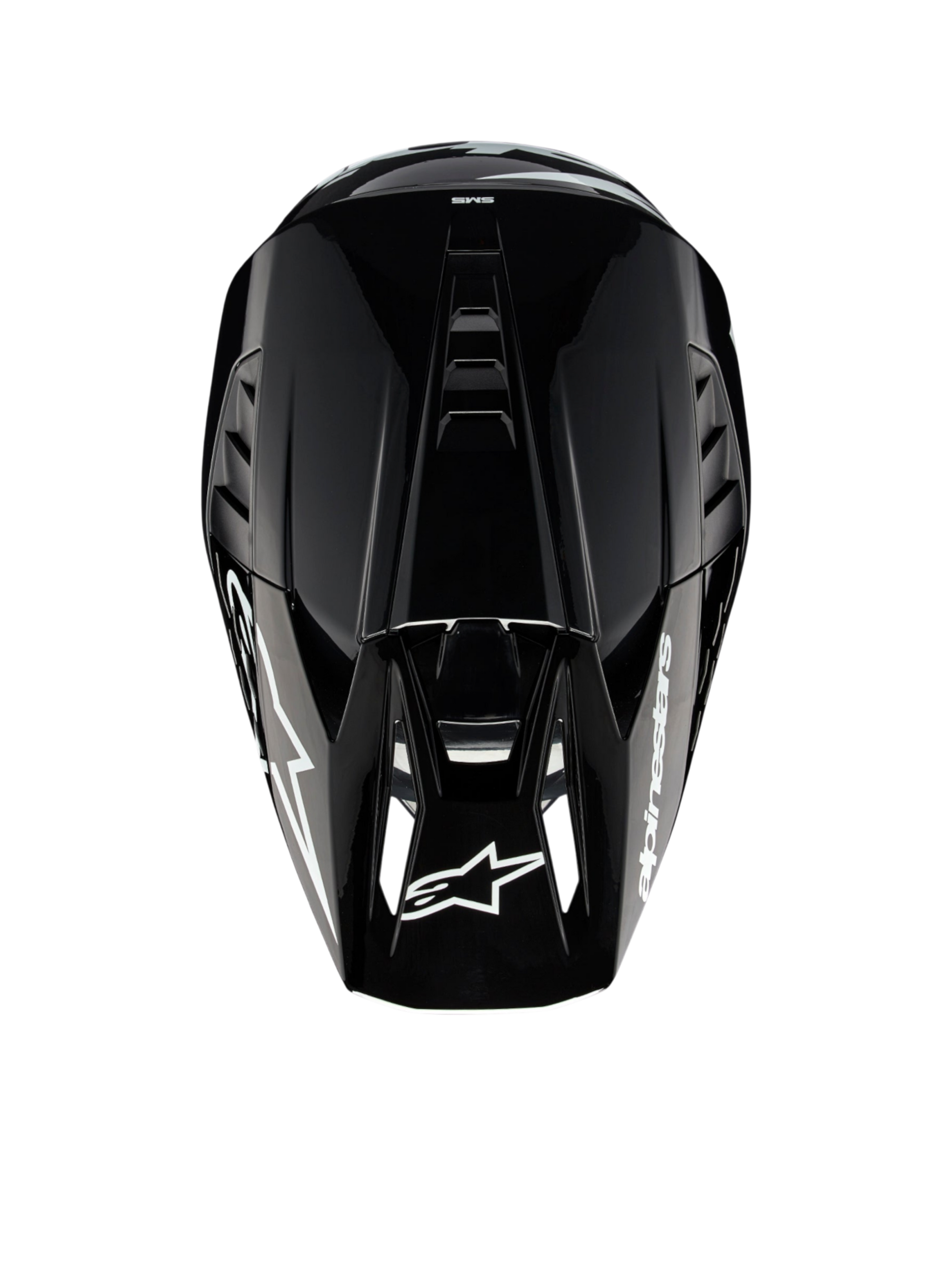Alpinestars S-M5 Corp Motocross Helmet, Dark Gray Glossy, ECE 22.06 certified, top view showing ventilation.