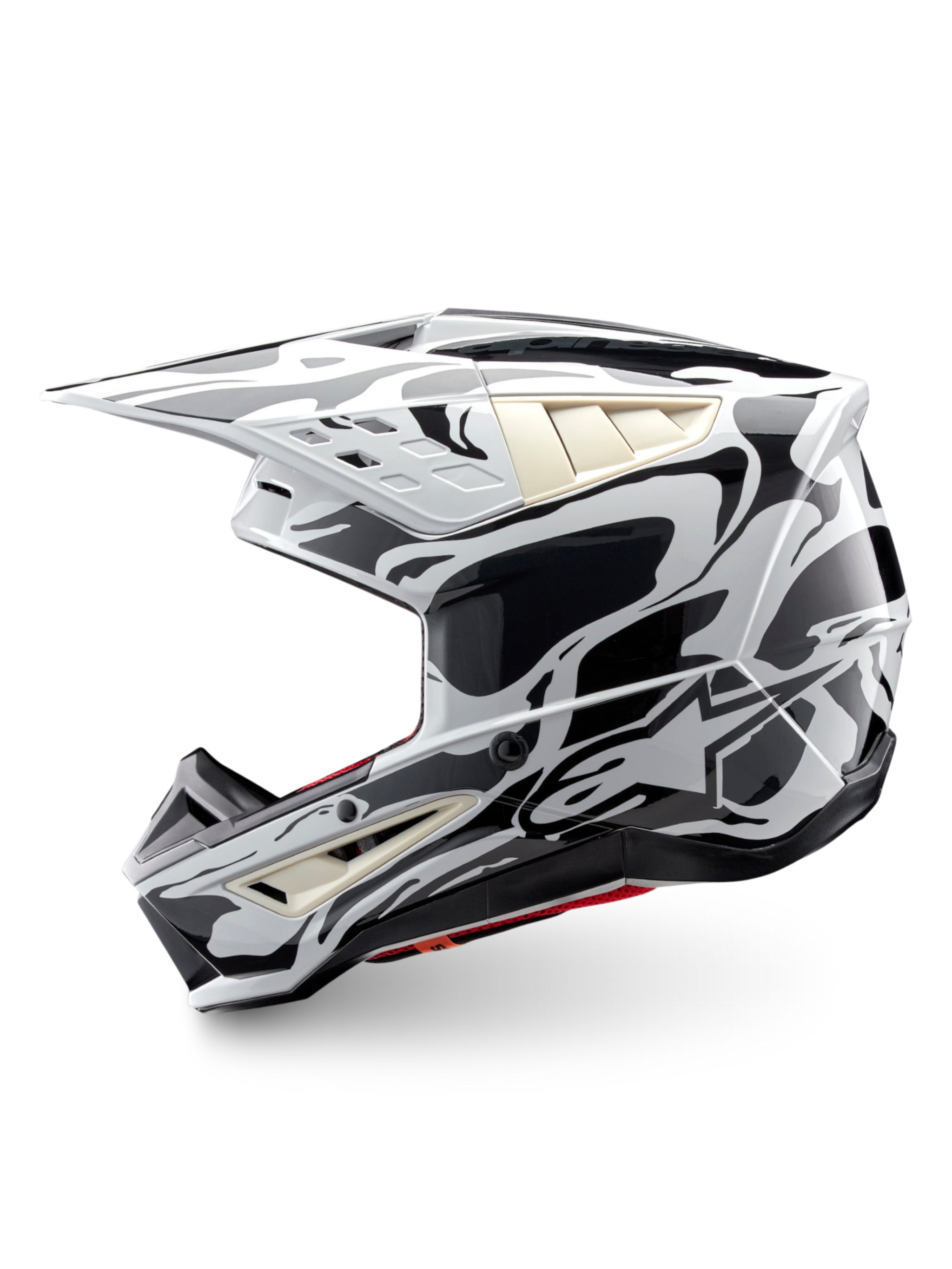 Alpinestars S-M5 Mineral Helmet, off-road motocross helmet in Cool Gray and Dark Gray Glossy, ECE 22.06 certified.