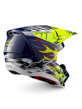 Alpinestars S-M5 Rash Helmet, Motocross Off-road, Night Navy and Yellow Fluo Glossy, ECE 22.06 certified protection.