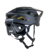 Alpinestars Vector Tech Solid Helmet, MTB cycling helmet, Black Matte and Glossy finish, featuring Mips protection, 19 air vents, and extended nape coverage for off-road trail protection.