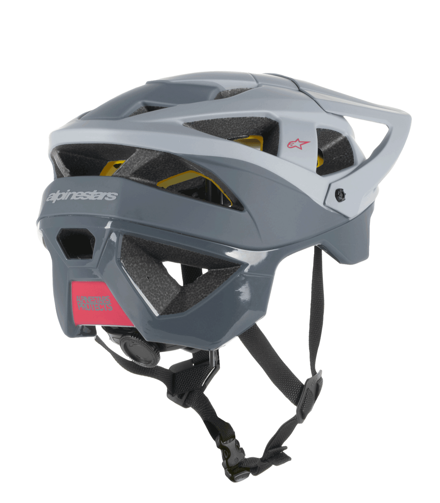 Alpinestars Vector Tech Zeal MTB Helmet, Mips protection, Light and Dark Gray, featuring rear adjustable fit dial.