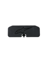 Alpinestars S-R7 Communication System Rear Cover, Black, polycarbonate motorcycle helmet communication replacement part featuring embossed Astar logo