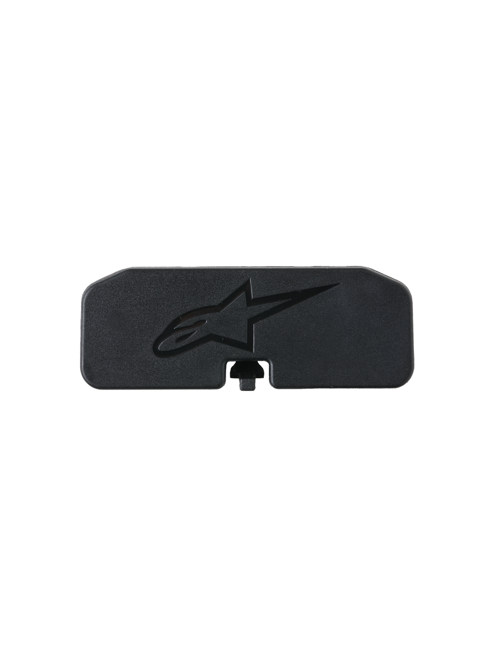 Alpinestars S-R7 Communication System Rear Cover, Black, polycarbonate motorcycle helmet communication replacement part featuring embossed Astar logo