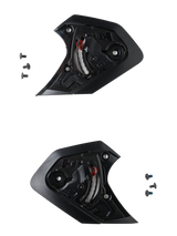 Alpinestars S-R7 Shield Mechanism Set, black motorcycle helmet visor spare parts for road racing, including mounting screws.