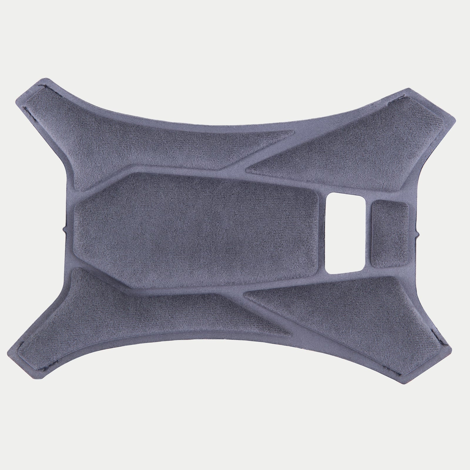 Alpinestars Supertech R10 Top Pad, Gray, official replacement crown pad for S-R10 helmets, featuring soft fabric with geometric padded sections and ventilation cutouts for interior comfort
