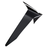 Alpinestars Supertech R10 Solid Standard Spoiler, Helmet Accessory, Solid Black Glossy, aerodynamic replacement part for S-R10 motorcycle helmets, featuring a sleek angular design with a glossy finish