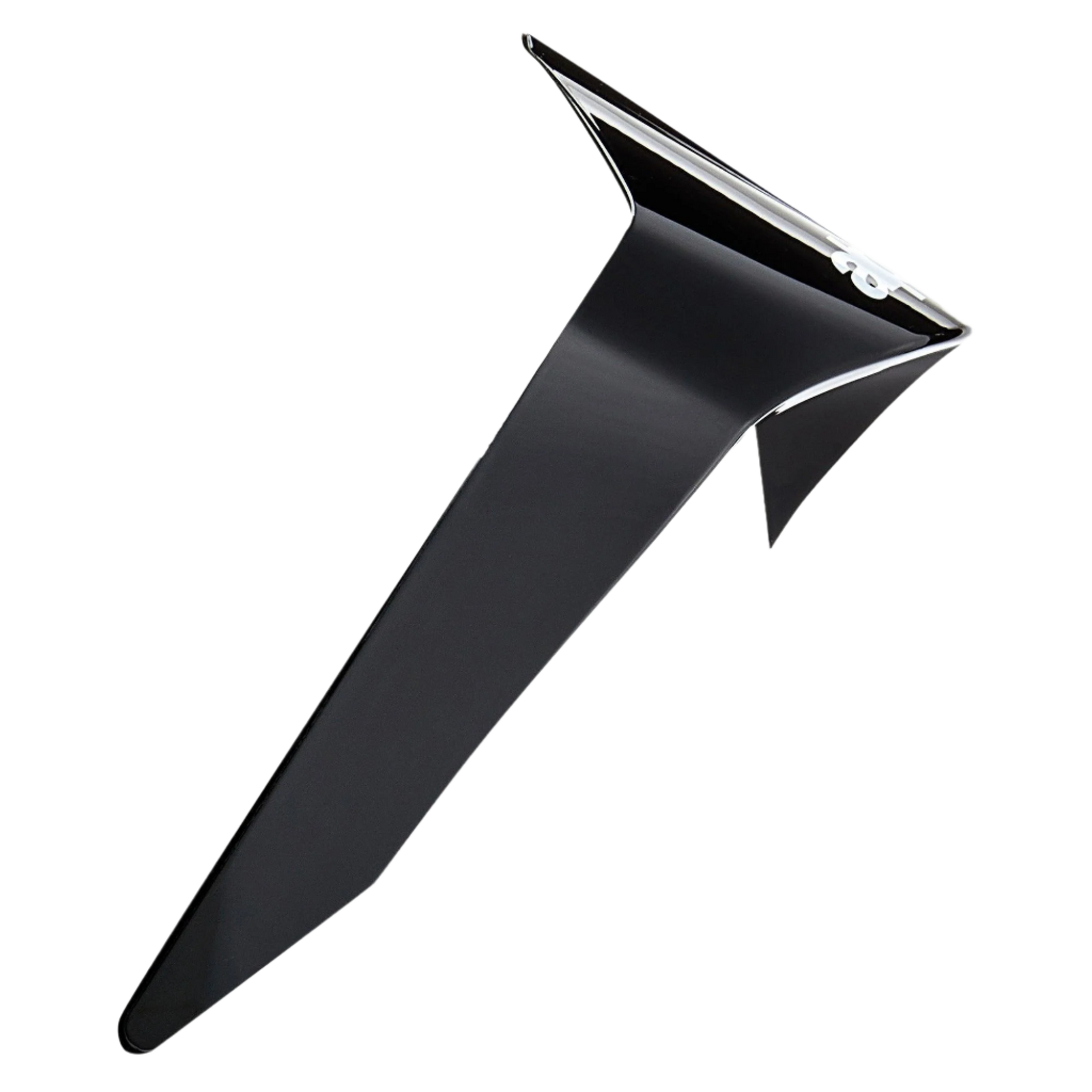 Alpinestars Supertech R10 Solid Standard Spoiler, Helmet Accessory, Solid Black Glossy, aerodynamic replacement part for S-R10 motorcycle helmets, featuring a sleek angular design with a glossy finish