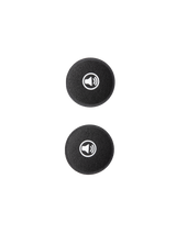 Alpinestars S-M7 Ear Pads Set, Motocross Helmet Accessories, Black circular foam pads with white speaker icons, replacement interior padding for enhanced comfort and fit in S-M7 helmets
