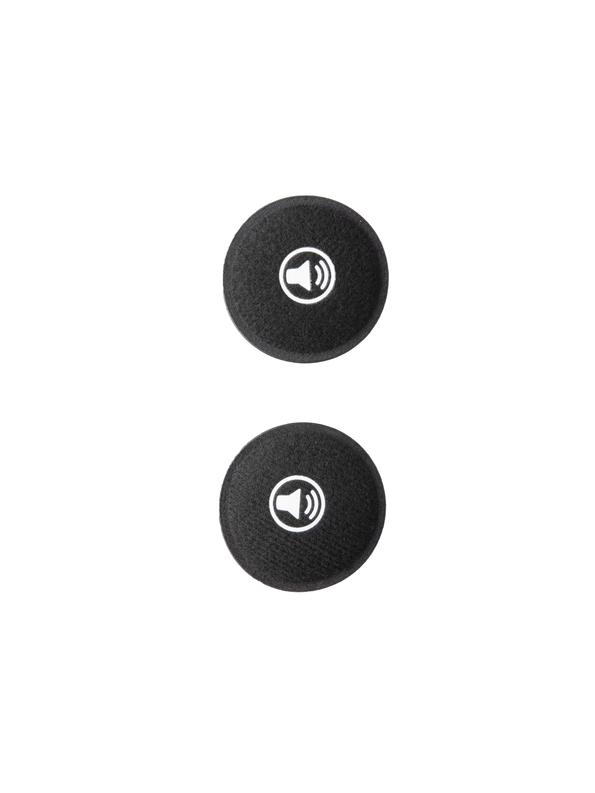 Alpinestars S-M7 Ear Pads Set, Motocross Helmet Accessories, Black circular foam pads with white speaker icons, replacement interior padding for enhanced comfort and fit in S-M7 helmets