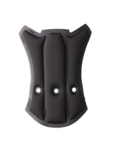 Alpinestars S-M7 Ear Pads Set, Black replacement helmet padding, featuring three ventilation holes and a textured mesh surface, curved ergonomic shape for motocross and off-road helmets