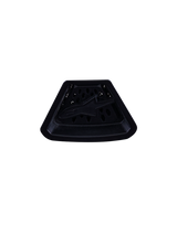 Alpinestars S-M7 Chin Vent, Helmet Accessory, Black, triangular plastic component with perforated ventilation holes and a raised central star logo, genuine replacement part for motocross helmet airflow systems