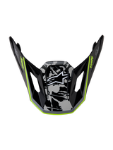 Alpinestars S-M7 Blaster Visor, motocross helmet accessory in glossy black, gray, and yellow fluo for off-road racing.