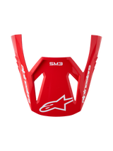 Alpinestars S-M3 Radium Visor, Motocross Helmet Replacement Accessory, Red and White Glossy Finish with White Logo.