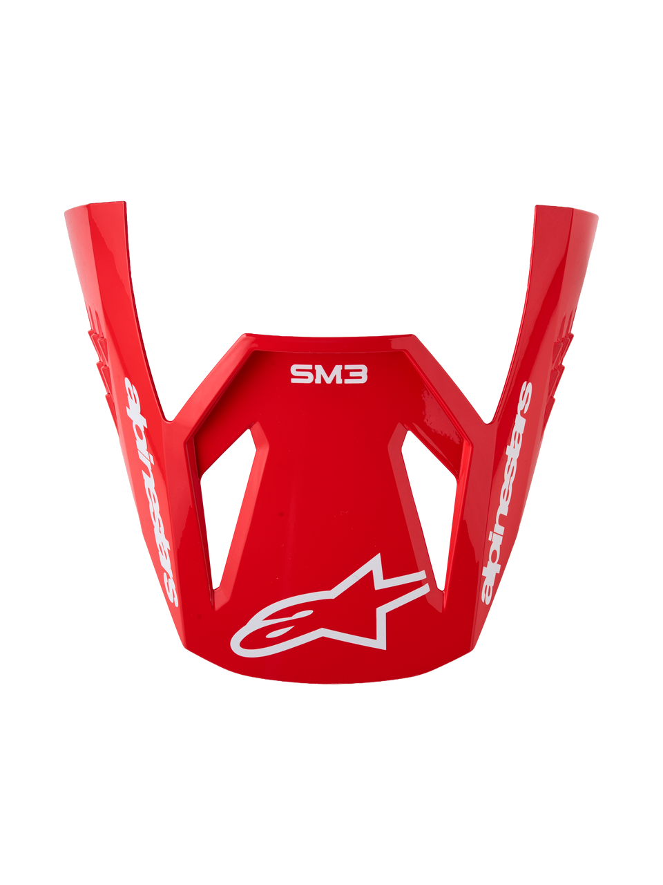 Alpinestars S-M3 Radium Visor, Motocross Helmet Replacement Accessory, Red and White Glossy Finish with White Logo.