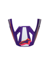 Alpinestars S-M3 Heat ECE06 Helmet Visor, Motorcycle Racing Visor, Purple White Pink, Glossy Finish, Orange Accents with Star Logo, Angular Design with Sporty Cutouts