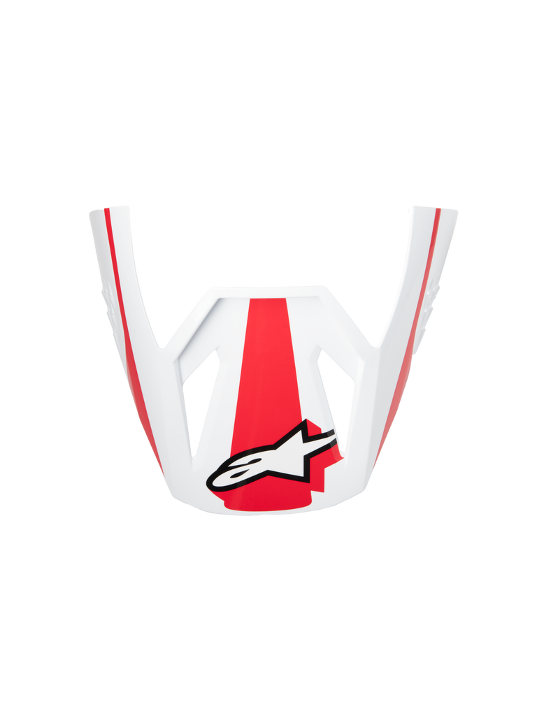 Alpinestars S-M3 Heat ECE06 Visor, Helmet Accessory, Red White and Black Glossy, official replacement part for off-road helmets, featuring bold red graphics and a white Alpinestars logo, glossy finish for motocross gear