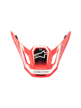 Alpinestars S-M7 Deed ECE06 Visor, MX Helmet Visor, Red Black and White Glossy, angular aerodynamic design with white star logo on black central panel, featuring SM7 and Deed branding, glossy finish for off-road performance
