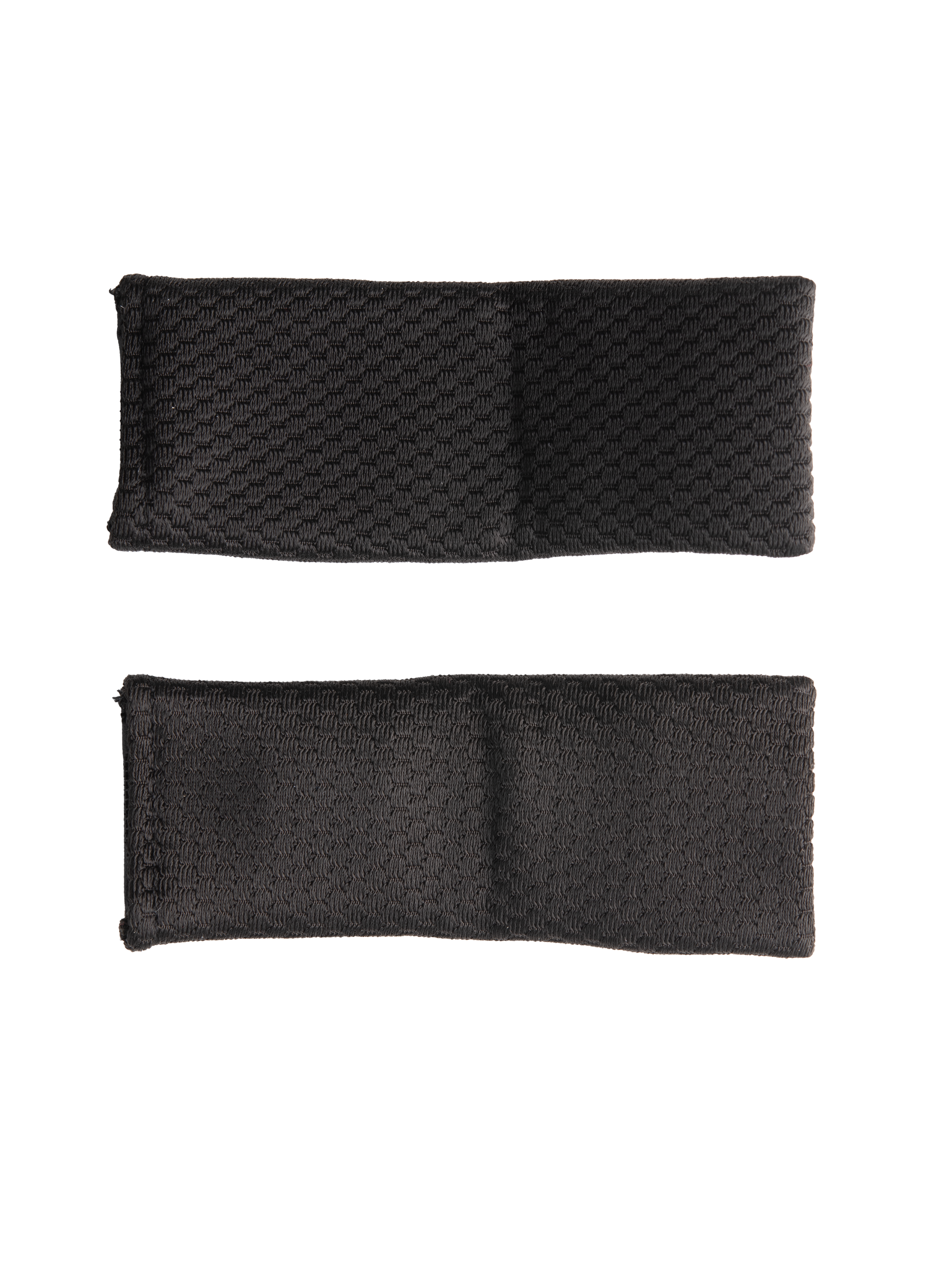 Alpinestars S-M7 Chin Strap Cover Set, Black, replacement covers for motocross helmet chin straps, textured synthetic material, soft-touch fabric for enhanced comfort, shown as a pair of rectangular black pads