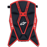 Alpinestars Supertech M10/M8 Helmet Top Pad, replacement helmet padding, Black and Red, featuring a padded mesh construction with a red geometric frame, white Astars logo and Supertech branding, designed for motocross helmet interior comfort