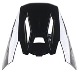 Alpinestars S-M5 Scout Helmet Visor, Replacement Peak, Black Silver Glossy, featuring aerodynamic vents and silver side panels with branding, glossy finish for motocross and enduro helmets