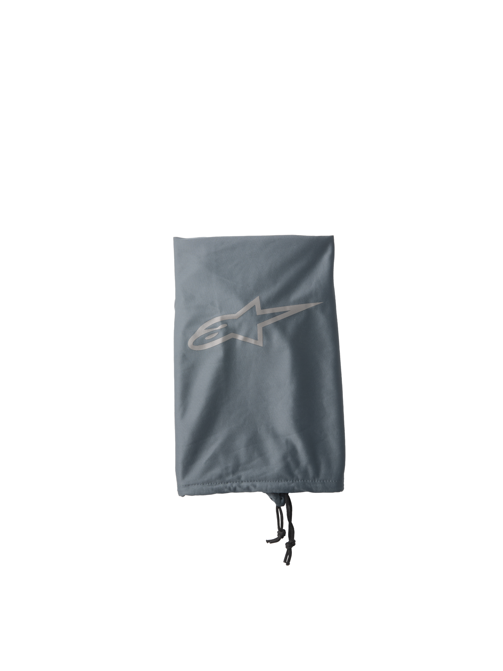 Alpinestars S-M7 Soft Bag, Motocross Helmet Storage Pouch, Gray, featuring a light gray Alpinestars star logo, drawstring closure with black cord, lightweight textile construction for off-road gear protection