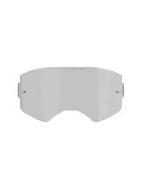 Alpinestars Supertech Smoke Lens, Goggle Replacement Lens, Medium Smoke Gray Tint, featuring 'ONE GOAL. ONE VISION.' text, curved polycarbonate design with built-in tear-off posts, off-road and motocross accessory