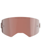 Alpinestars Supertech Mirror Lens, Motocross Goggle Replacement, Mirror Silver with reddish-brown Absolute Vision™ tint, reflective surface with integrated tear-off posts, 'ONE GOAL. ONE VISION.' engraving and Alpinestars logo