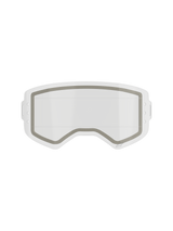 Alpinestars Supertech Dual Pane Roll Off Lens, Motocross Goggle Replacement Lens, Clear, dual-pane construction with a visible grey neoprene seal and side notches for roll-off film, transparent impact-resistant polycarbonate